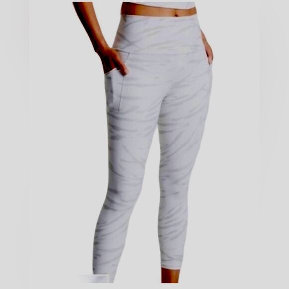 Athleta Leggings Womens Size XS Salutation Stash Pocket ll 7/8 Pants White Gray - Picture 3 of 14